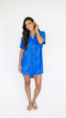 Maui Shirt Dress / Murky Cobalt Khush Clothing