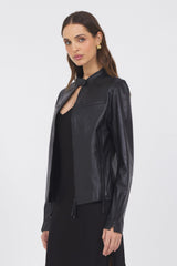Vespa Vintage Leather Jacket Black