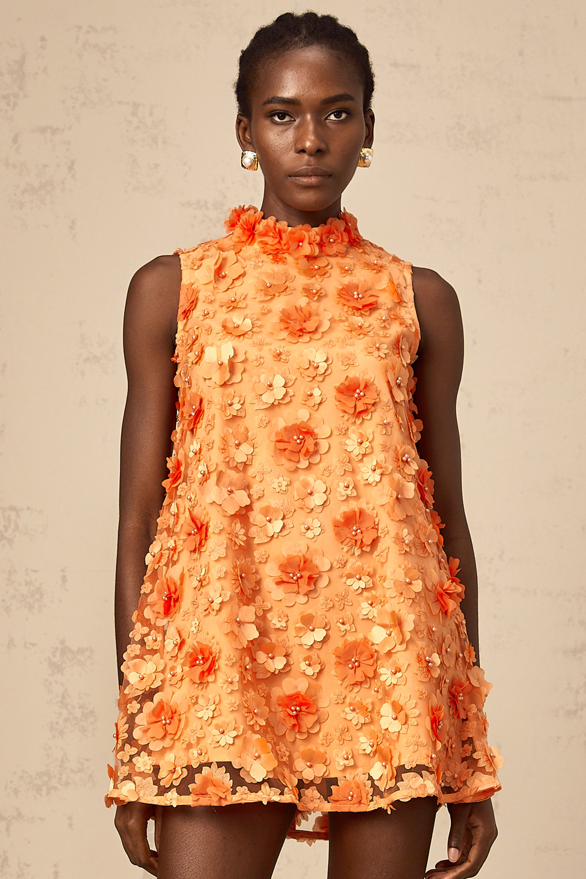 Faux Flower Mini Dress