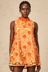 Faux Flower Mini Dress