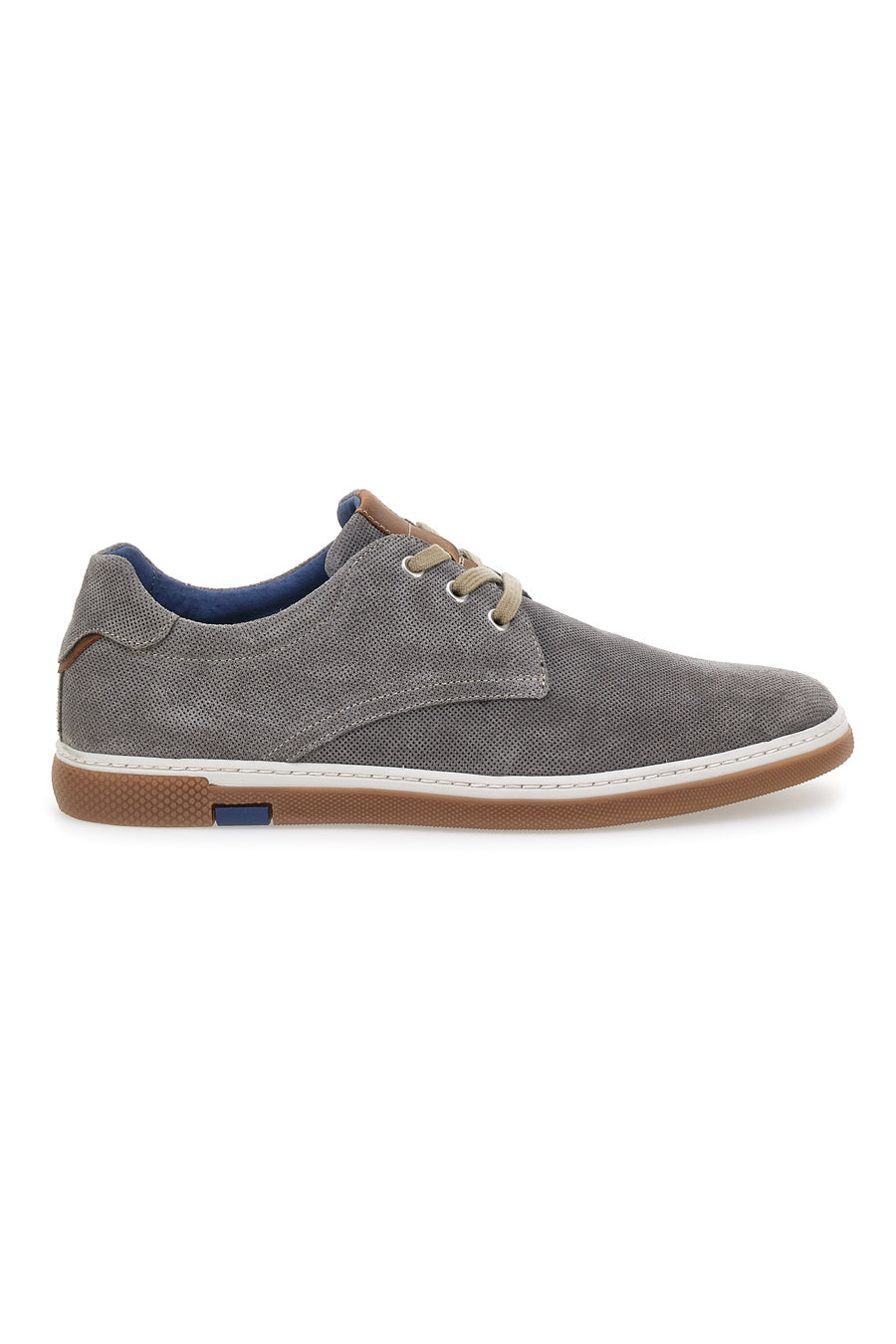 Scarpe Stringate Grigio Militare con Tomaia Traforata in Pelle PITTARELLO ECO 200012