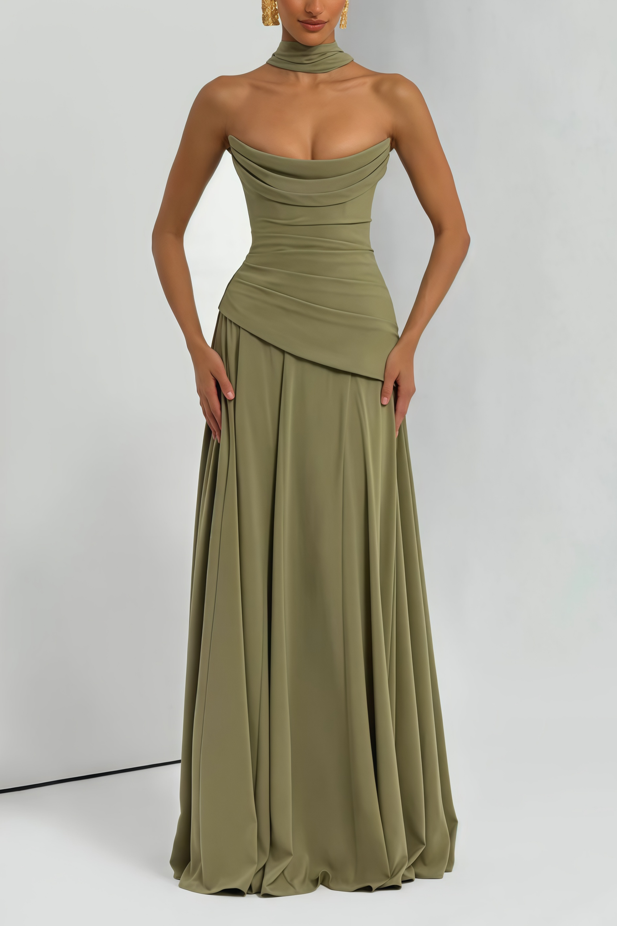 Maxi Dress in Sage Green Chiffon