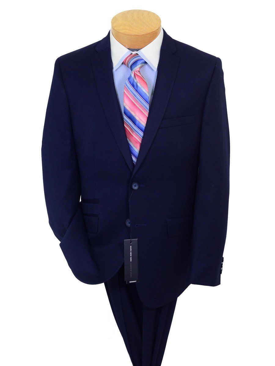 Andrew Marc 20589 65% Polyester / 35% Rayon Boy's 2-piece Suit - Weave - Navy, 2-Button Single Breasted Jacket, Plain Front Pant Boys Suit Andrew Marc