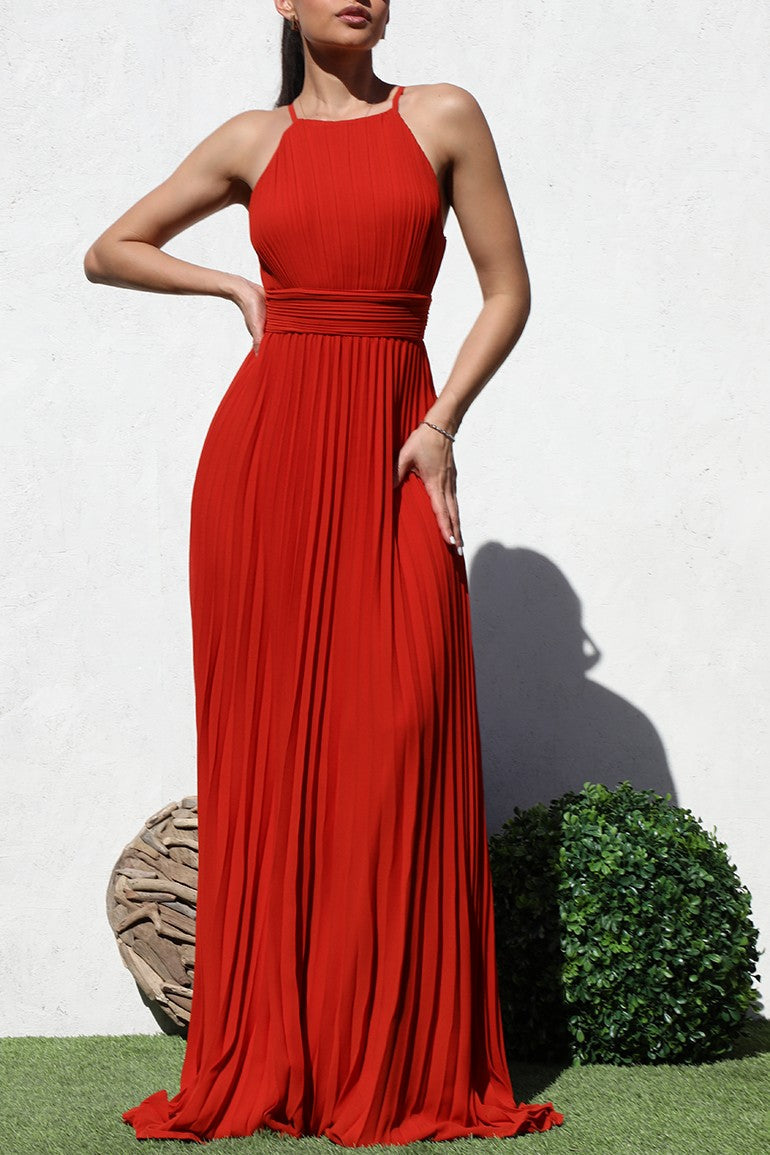 Pleated Maxi Dress