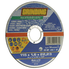 Grinding Disco Piano Per Ferro D 115X1,6 Mm - 10 Pz
