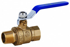Top Brand Ball Valve, Brass, Inline, 2-Piece, Pipe Size 1/2 in, Connection Type FNPT x MNPT - G-MBB-50