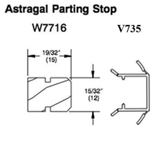 Marvin Parting Stop Weather Strip for Stationary Jamb Beige
