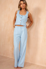 Jo Sky Blue Tailored Straight Leg Trousers