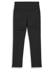 Lois Women's Liette Pu-on Slim Straight Leg Pants with Tummy Control - Black