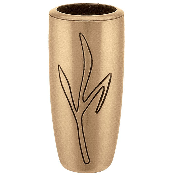 Vaso portafiori per cimitero 20cm - In bronzo, con interno rimovibile - Da parete 2200/P