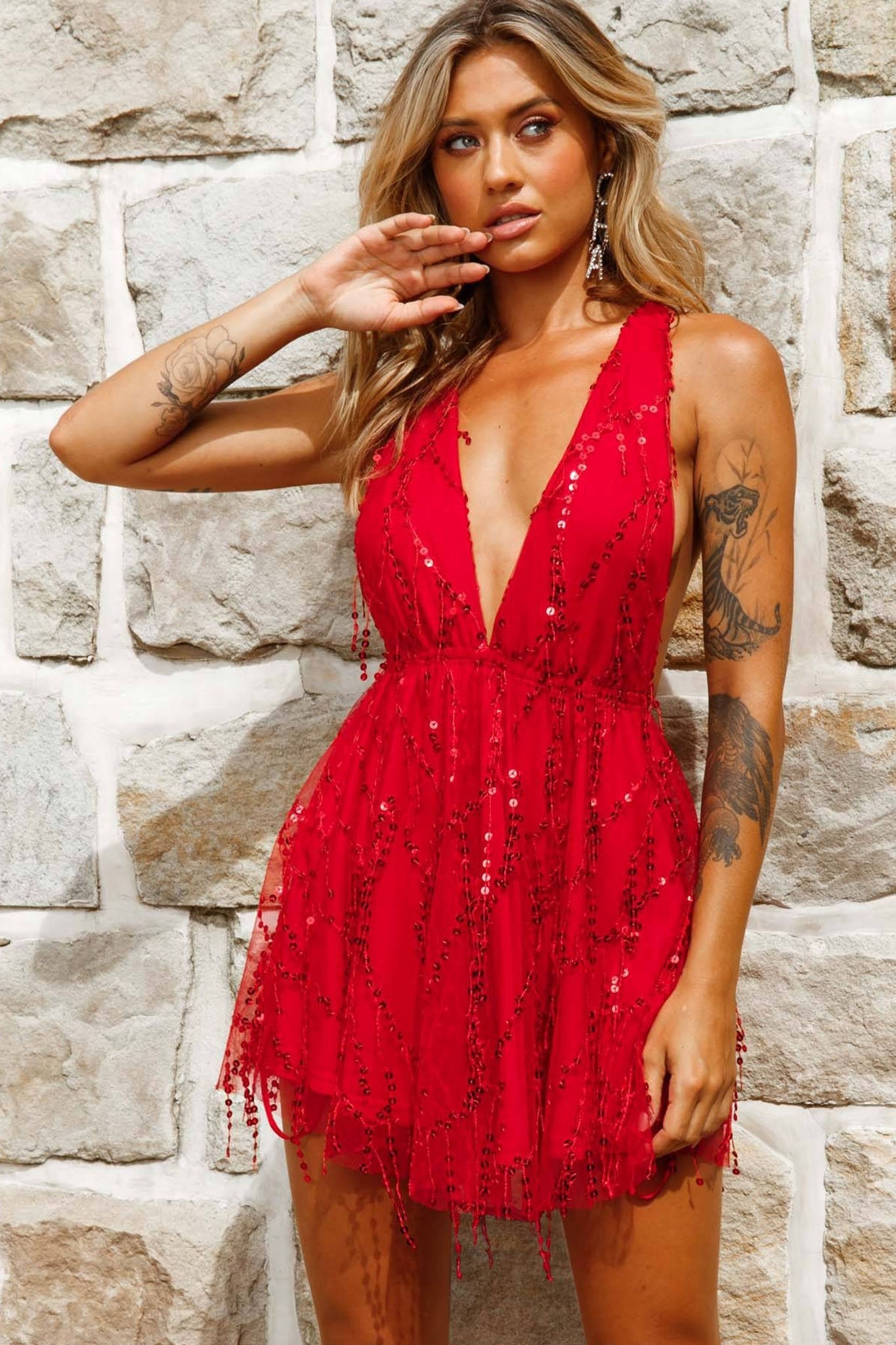 Ariana Sequin Mini Party Dress by Selfie Leslie