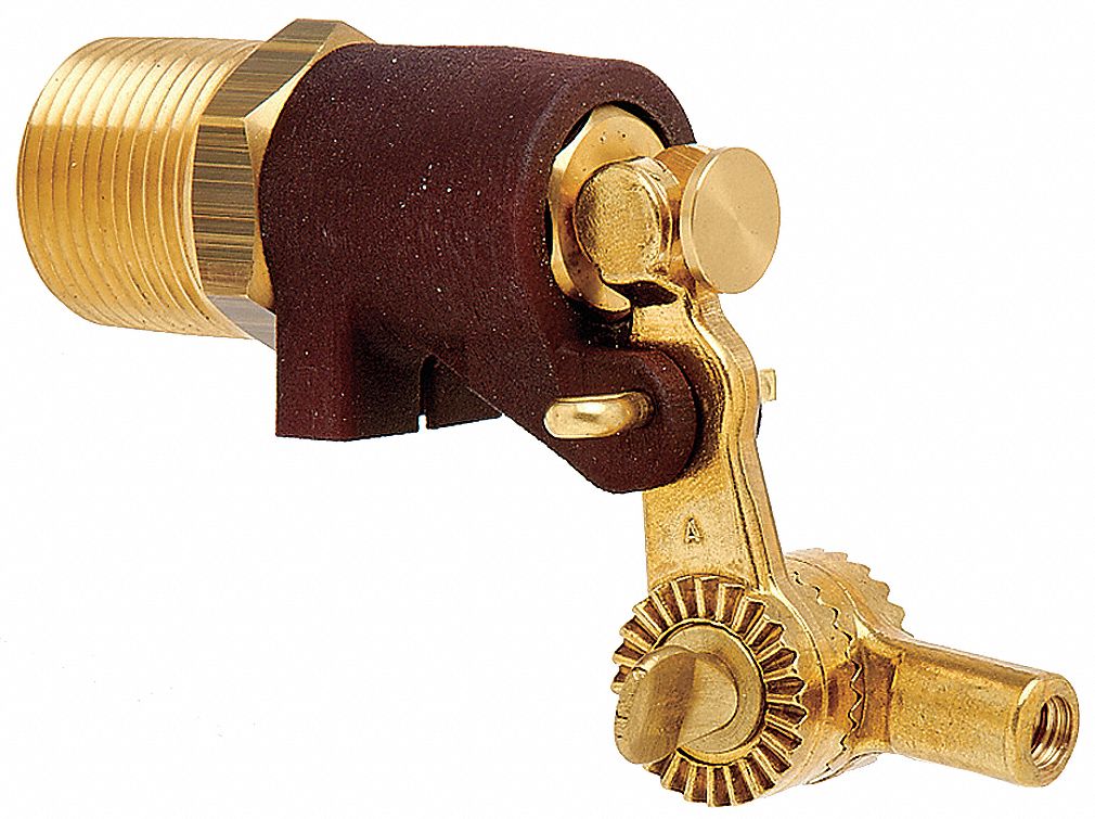 BOB Pipe-Mount Float Valve, 1/4 in -20 Rod Thread, Brass/Plastic - RH400-3/4