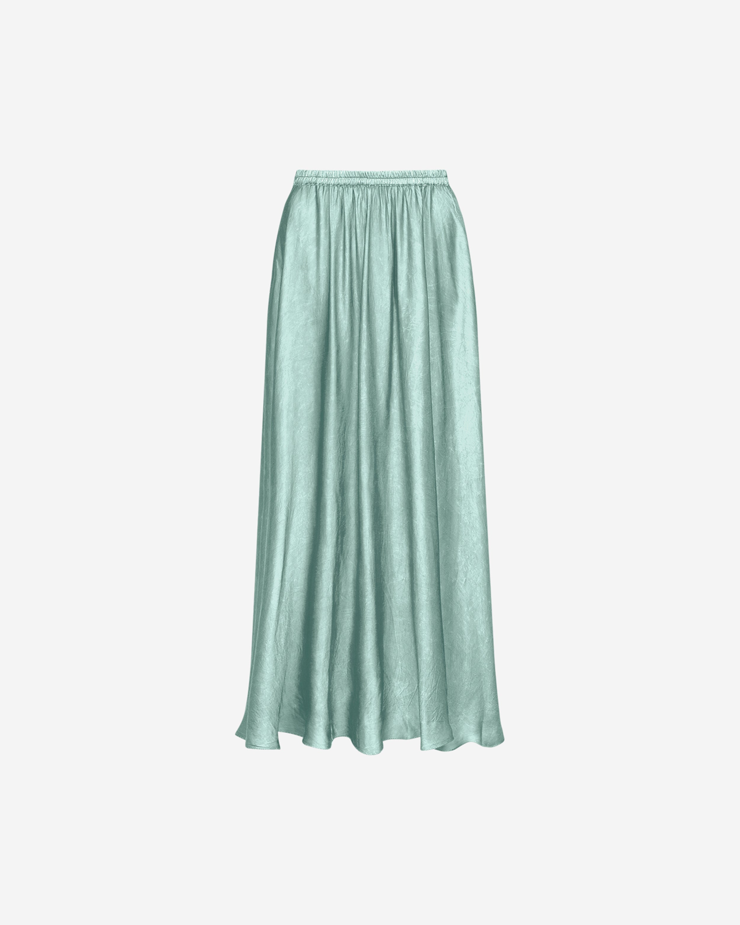 Jupe longue en satin vert clair, luxueuse et élégante - Jupes & shorts Mes Demoiselles