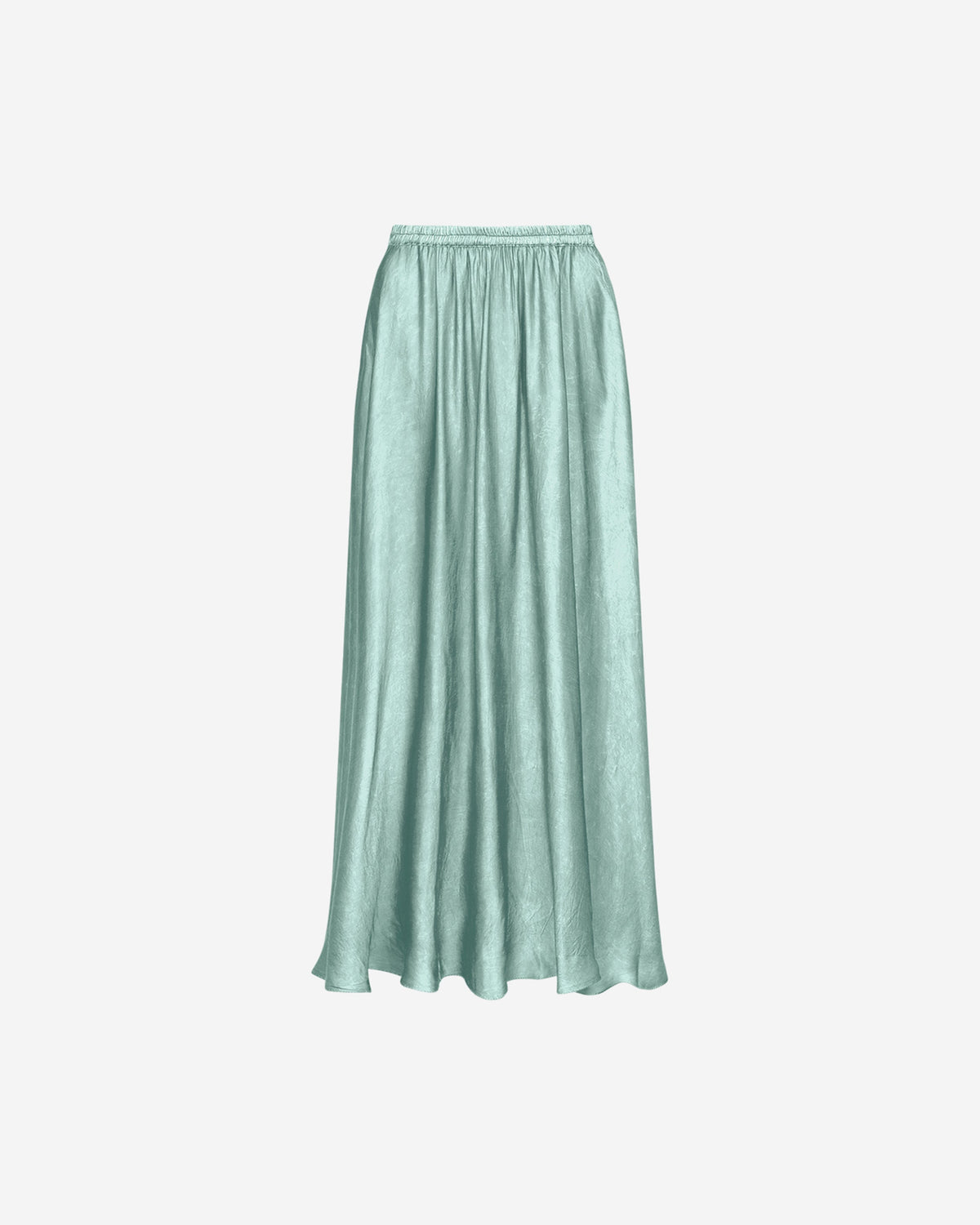 Jupe longue en satin vert clair, luxueuse et élégante - Jupes & shorts Mes Demoiselles