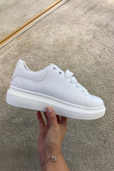 Kellie White PU Chunky Trainers