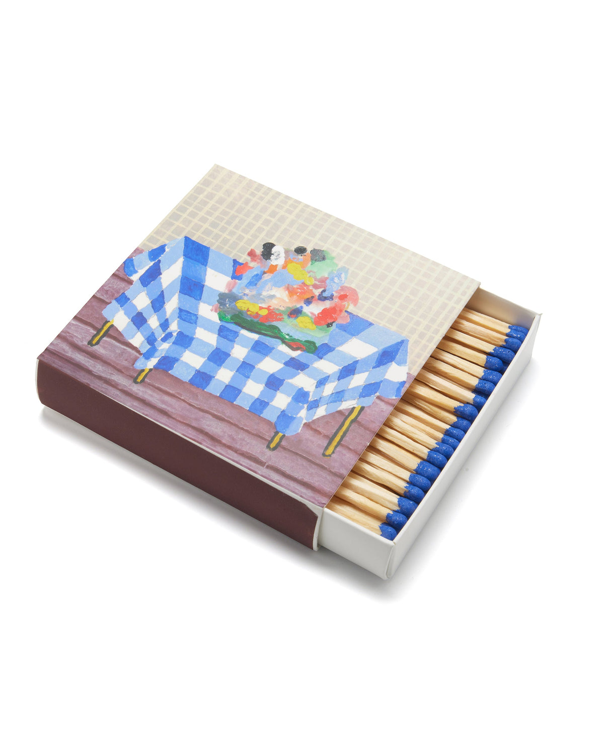 Abstraction Resting on a Blue and White Checkered Tablecloth Matches