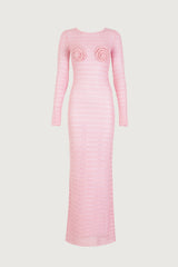 Rosette Crochet Dress (Pink)