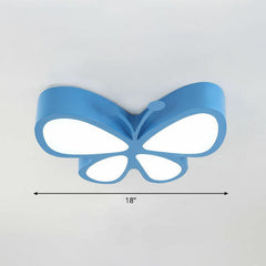 Butterfly LED Flush Mount Light Cartoon Metal Flushmount Ceiling Lamp for Nursery