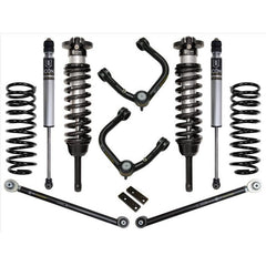 Complete ICON Stage 3 tubular upper control arms and suspension components for 2010+ Toyota 4Runner, laid out on white background.