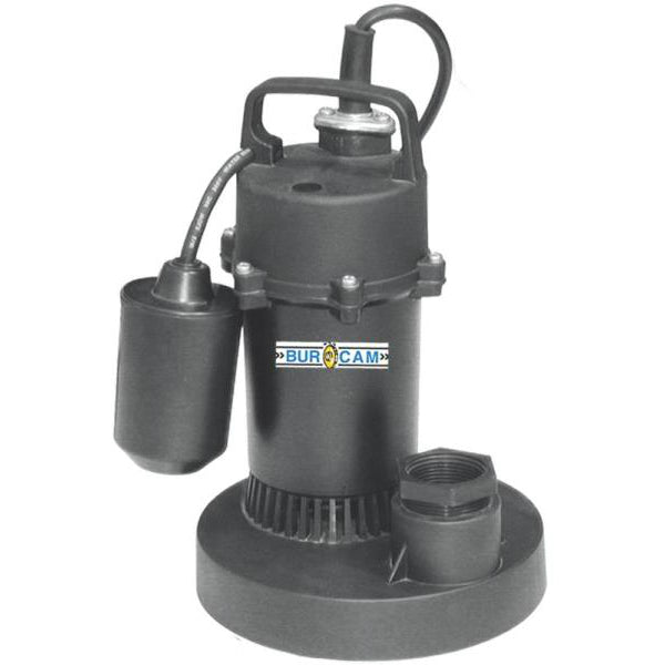 Bur-Cam 300700P Submersible Sump Pump, 1/2 Hp