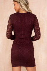 Niamh Plum Lace Bodycon Dress