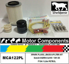 SUZUKI SJ410 SPARK PLUGS LEADS & FILTER SERVICE KIT F10A 1Litre PETROL 81-84