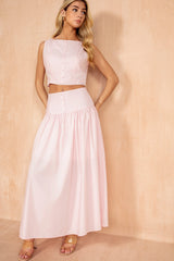 Paislee Pink Cotton Crop Top
