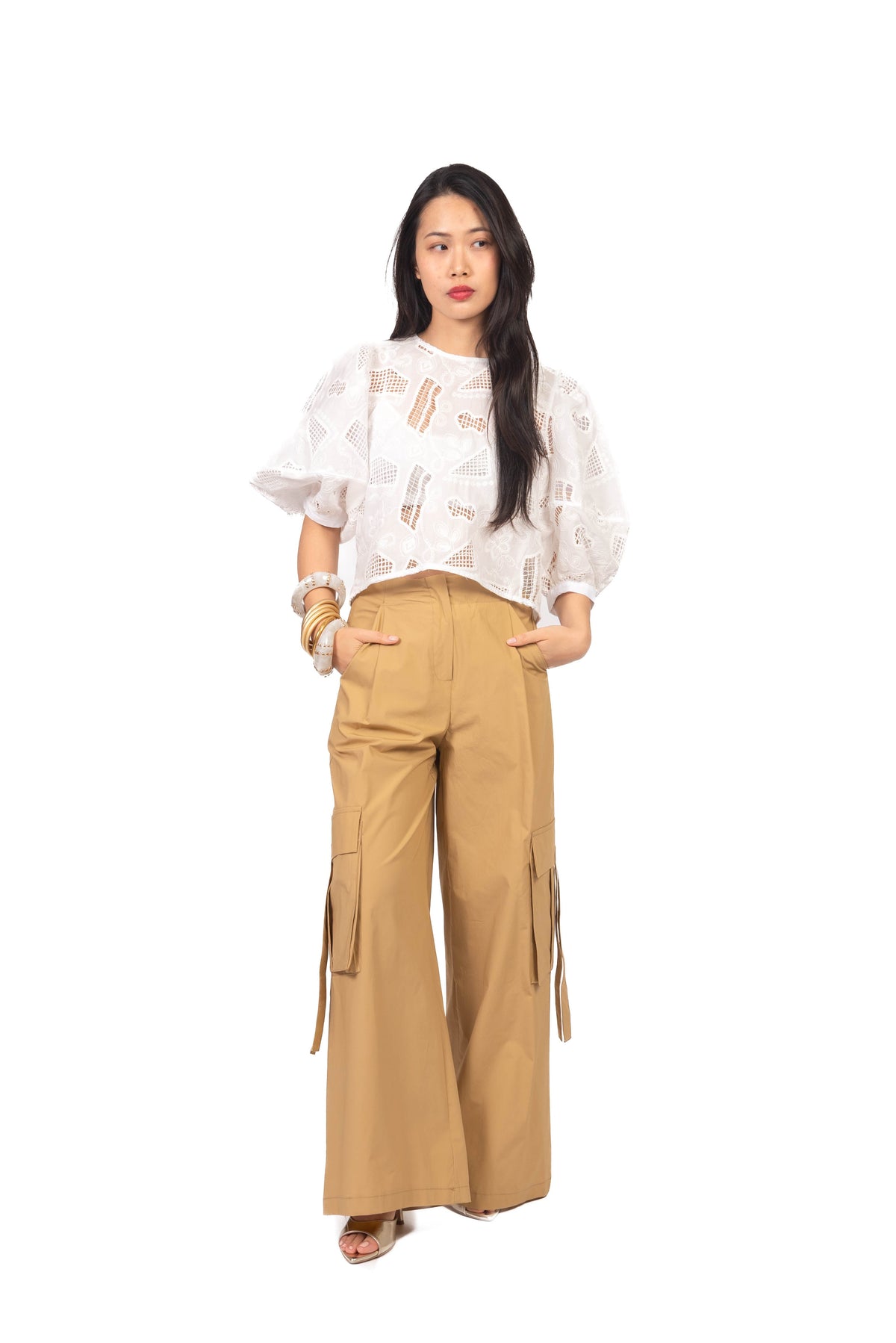 Imperial - Blusa ricamata manica palloncino Art. TAG7LYE