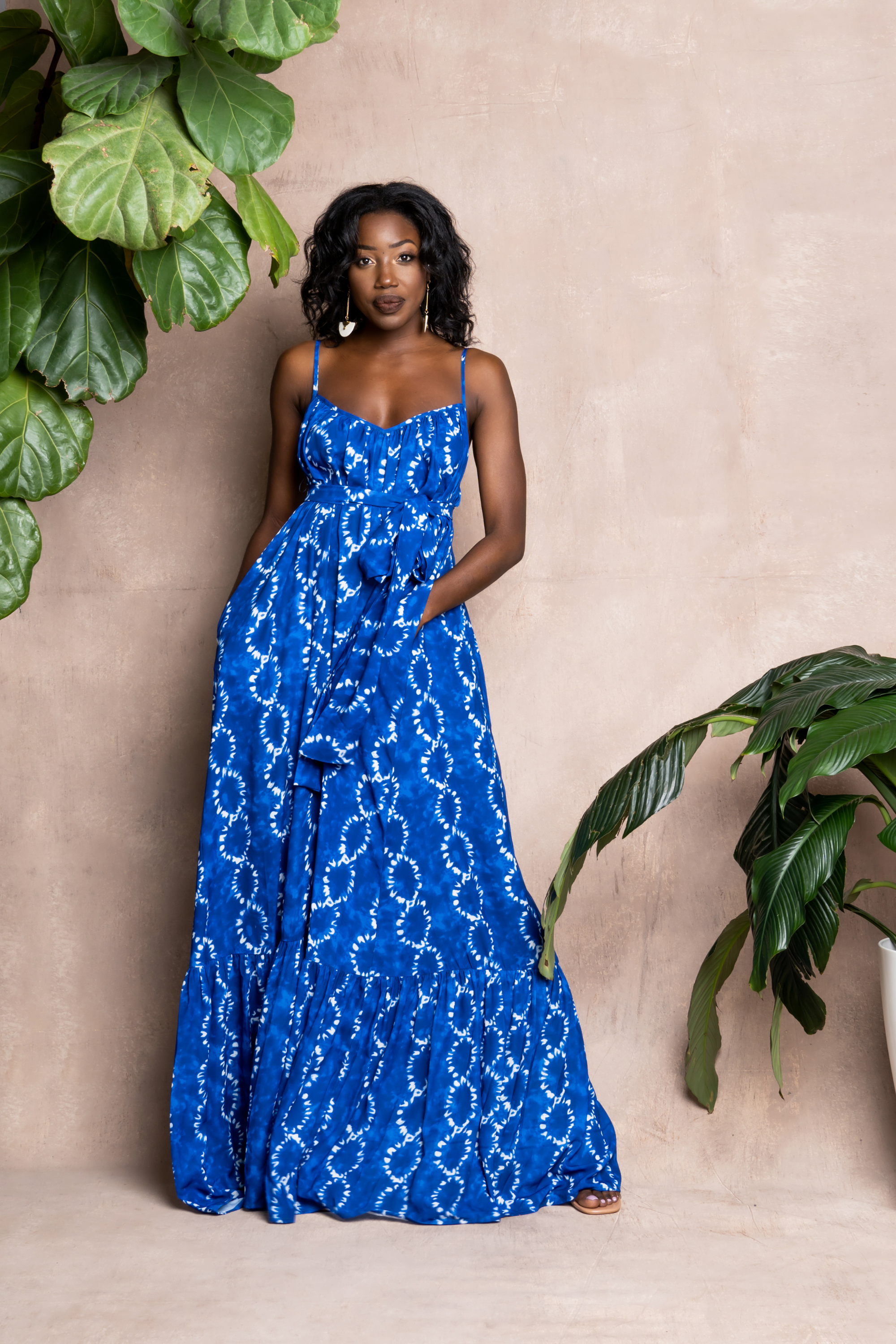 Indigo African Print Summer Dress