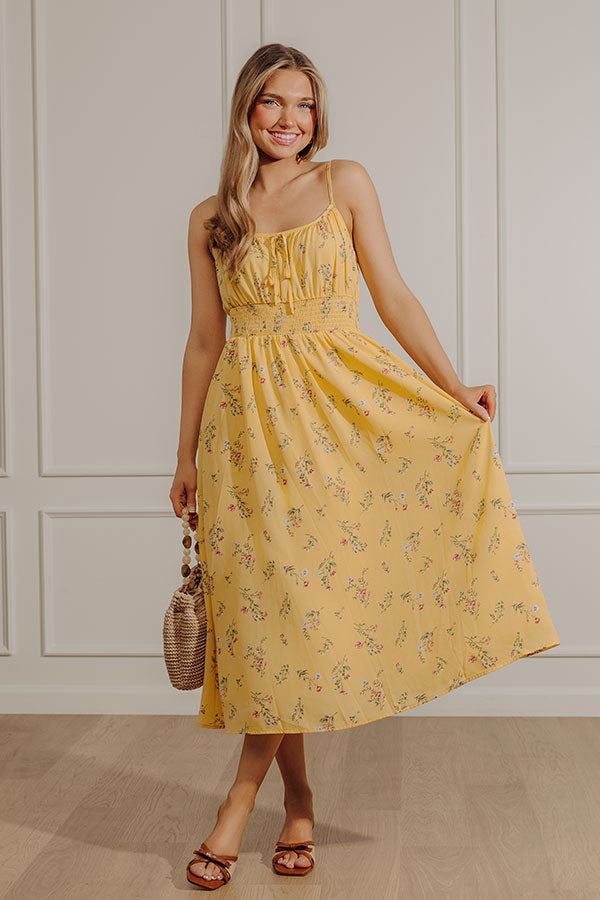 Sweet Meadows Floral Midi Dress