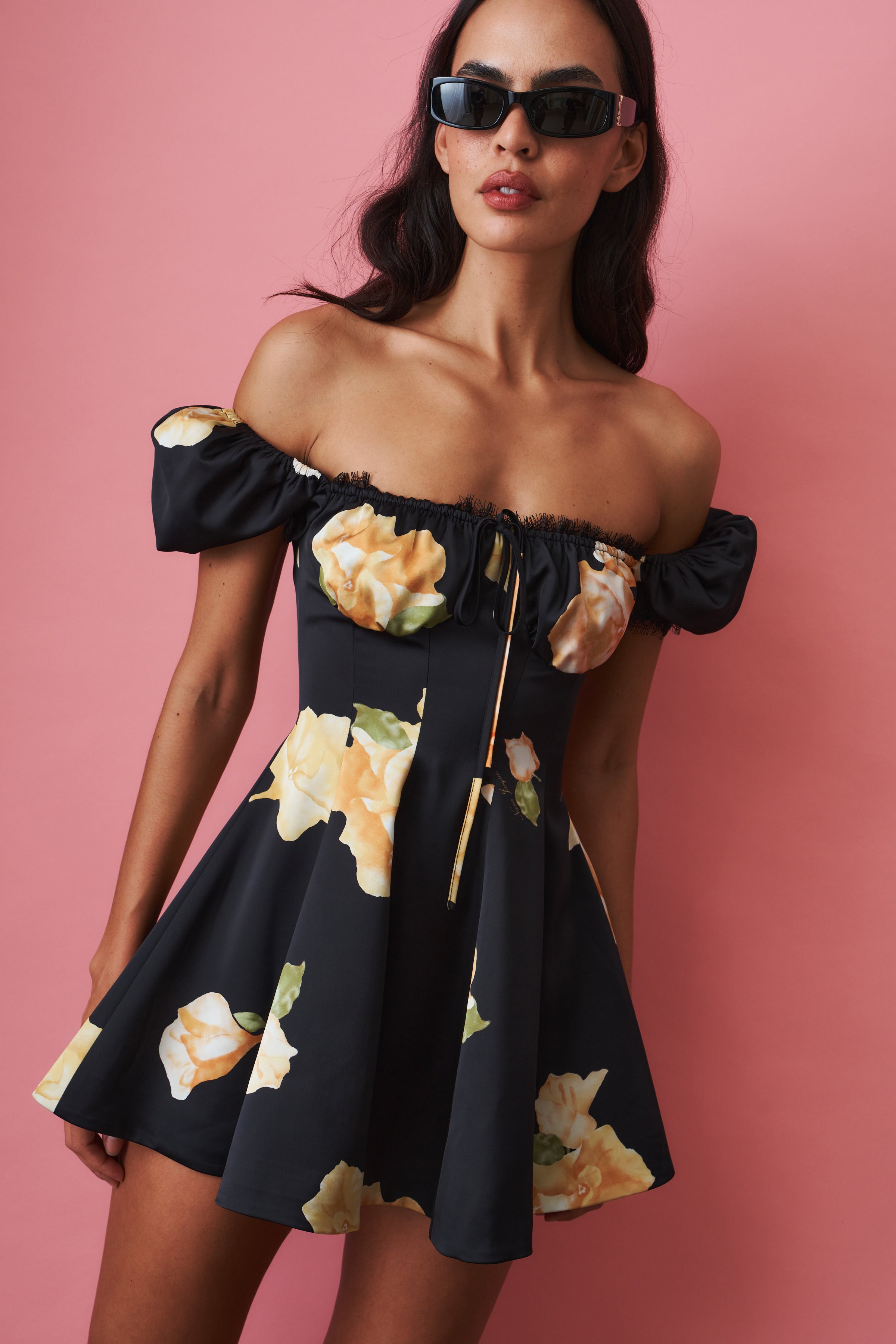 Alira Puff Sleeve Floral Dress - DÉSORDRE