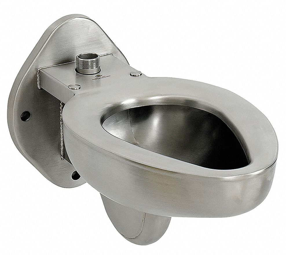 Acorn Stainless Steel, Top, Prison Toilet, Wall, 12 in Rough-In - R2100-T-1