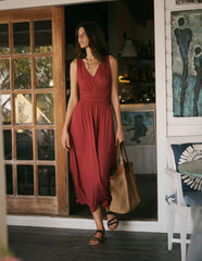Elodie Jersey Maxi Dress-Rich Chestnut