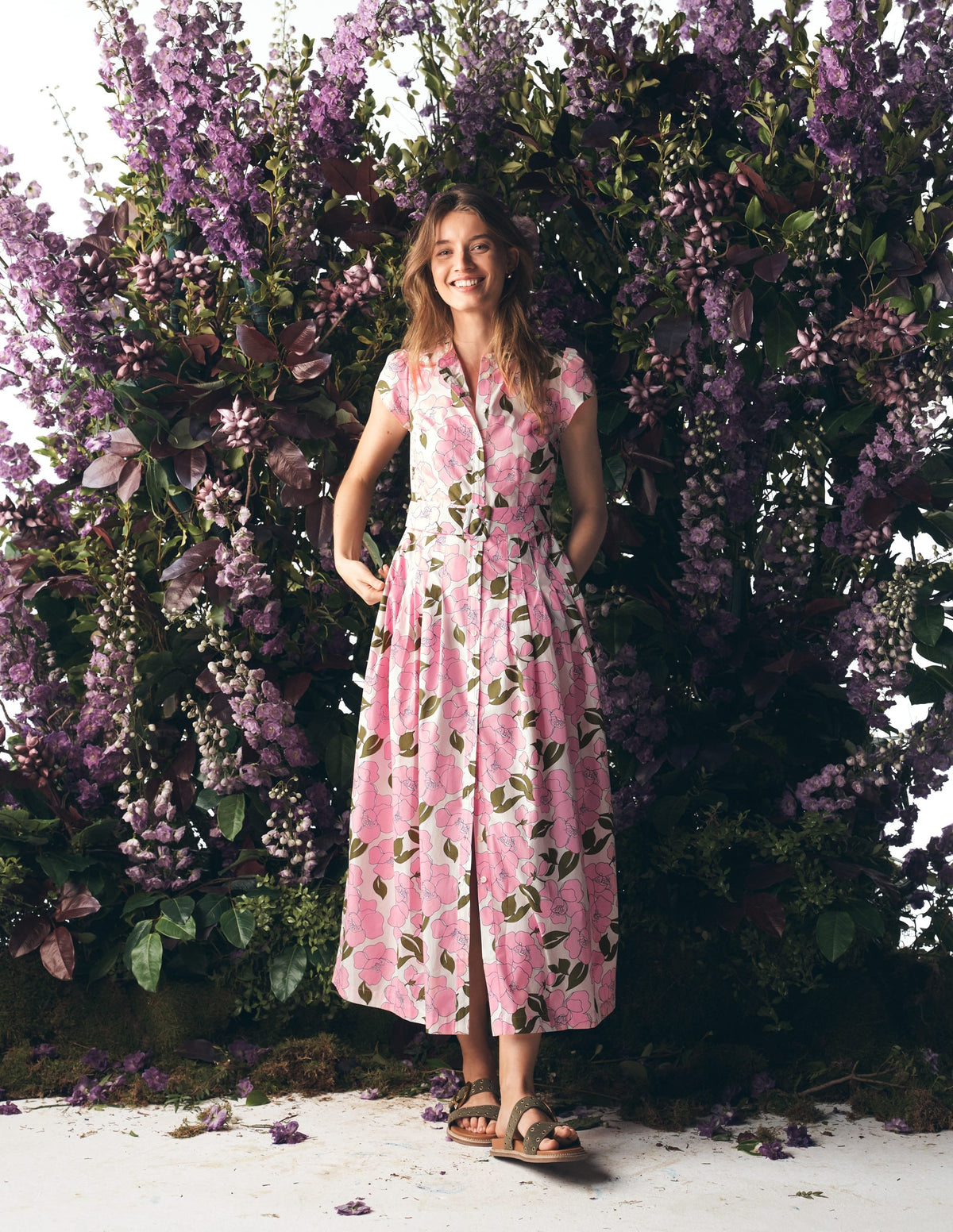 Arabella Cotton Maxi Dress-Pink Radiant Bloom