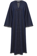 Rhiannon Fringe Denim Dress-ZIMMERMANN-Boyds Philadelphia