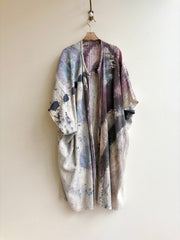Abstract Painted Cloak in Purples & Blues (Vintage) - Made X Hudson