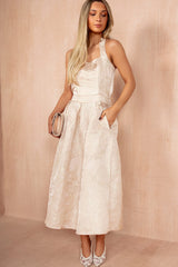 Dylan Blush Floral Jacquard Midi Dress