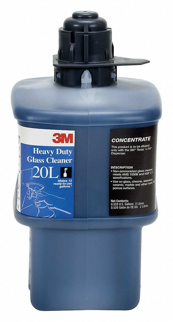 3M Heavy Duty Glass Cleaner For Use With 3M(TM) Twist 'n Fill(TM) Chemical Dispenser, 1 EA - 20L