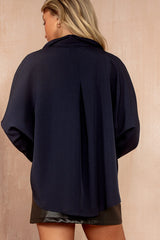 Val Navy Oversized Shirt