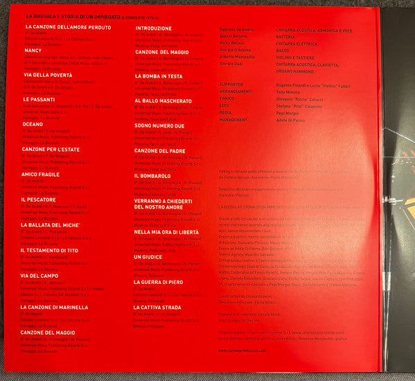 Fabrizio De André : La Bussola E Storia Di Un Impiegato (Il Concerto 1975.76) (LP, Ltd)
