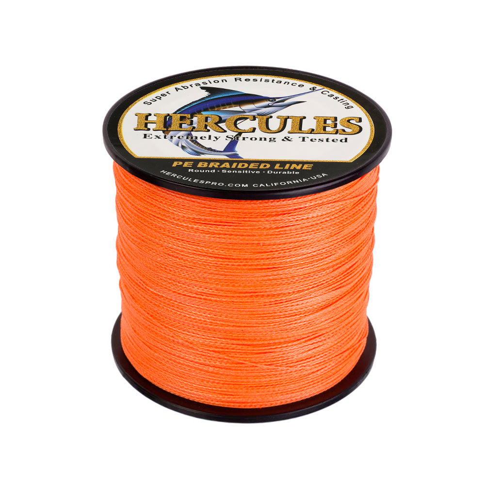 300M 328Yds Orange 6lb-100lb HERCULES PE PE Braided Fishing Line 4 Strands
