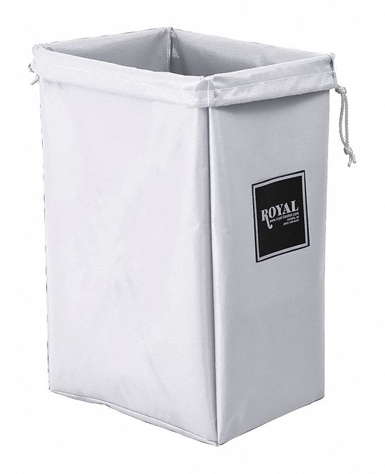 Royal Basket Vinyl, Open Top Hamper Bag, 16 in L X 15 in W, White - G00-WWX-HBN