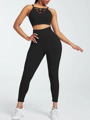 Supreme Fit 3-piece crisscross Yoga Workout Activewear Set for Women
