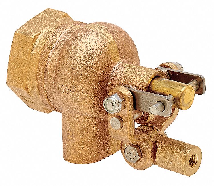 BOB Pipe-Mount Float Valve, 3/8 in -16 Rod Thread, Lead Free Brass - R605T-1-1/2-LF