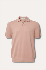 Skipper Knit Polo Rice Stitch Pink