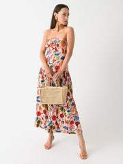 Farm Rio Women's Bright Farm Strapless Maxi Dress - Saint Bernard