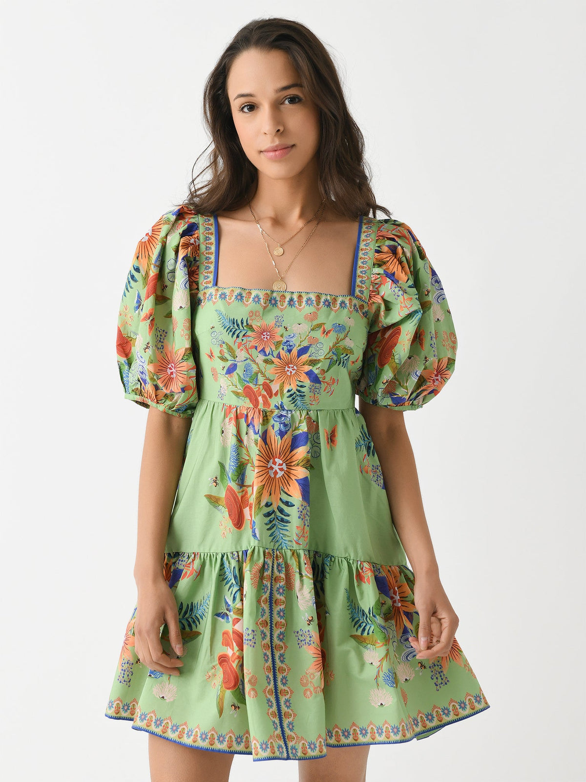 Farm Rio Women's Bright Yard Mini Dress - Saint Bernard