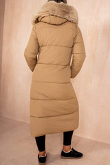 Esther Camel Padded Longline Coat
