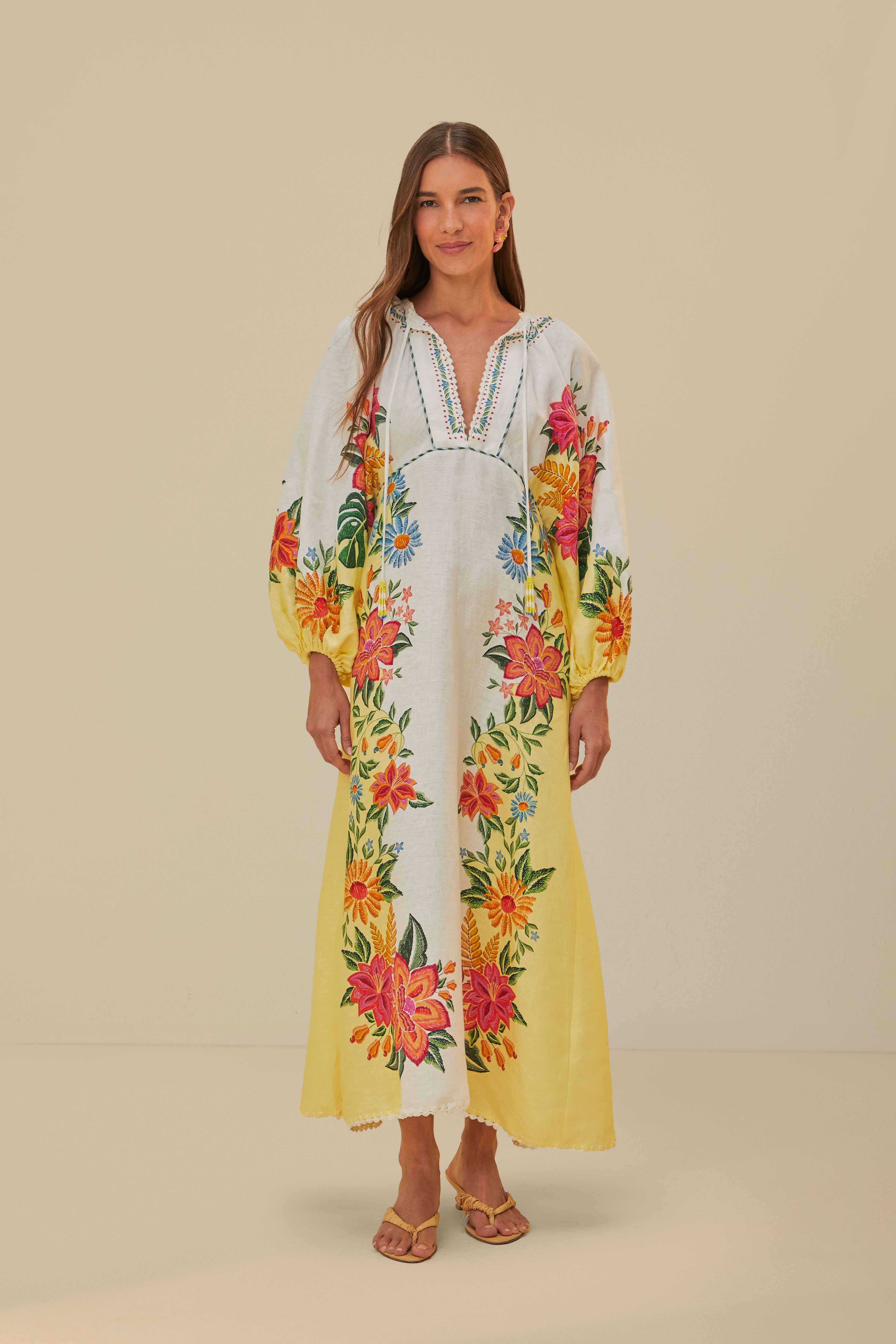 Off-White Bloom Garden Maxi Dress