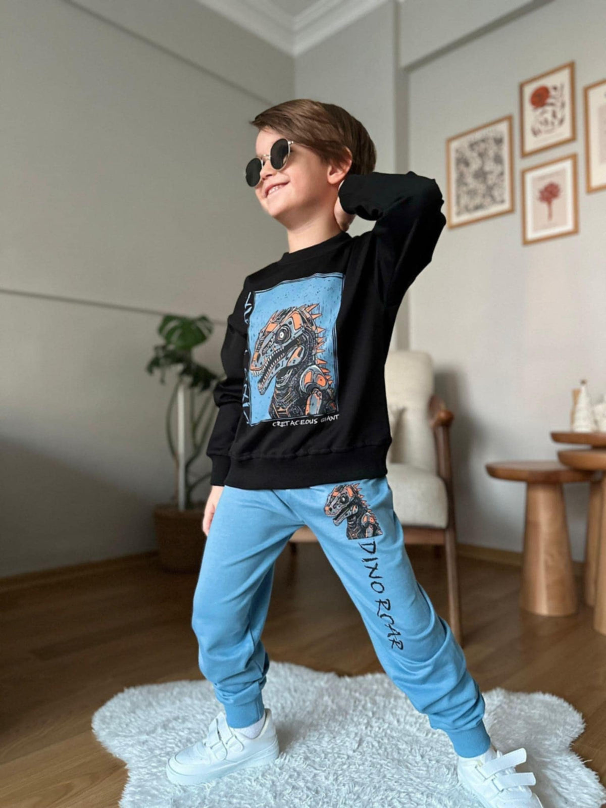 Dres Dinoroar Chłopięcy Niebieski Kocak 1323-7825-35